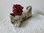 Treibholz Drift Wood mit roter Wachsrose with red rose of wax